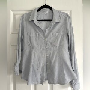 James Perse Blue and White Stripe Shirt, large